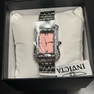 Invicta Pink Wildflower Dial Silver Bracelet Watch